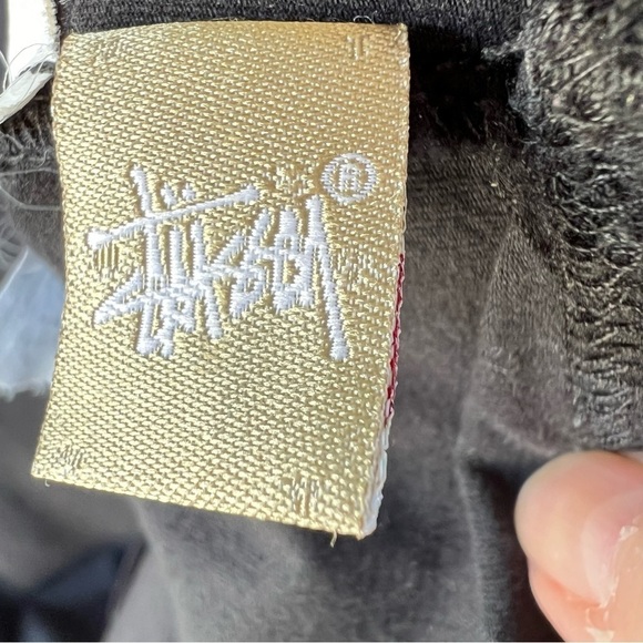 STUSSY ORIGINAL BLACK T-SHIRT SUSPENDER MIDI DRESS SIZE SMALL POCKETS EUC - Picture 6 of 6